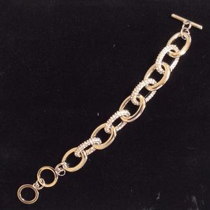 Silver and Rhinestone toggle bracelet
